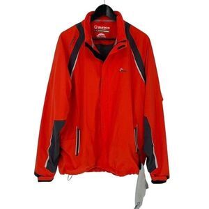 Sunice Mens Zephal Waterproof Breathable Golf Jacket Windbreaker Orange Black Si